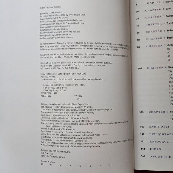 Six Color World Softcover Book1997 Porcella Clothes Quilts Sewing Cloth Quilting - Picture 5 of 6